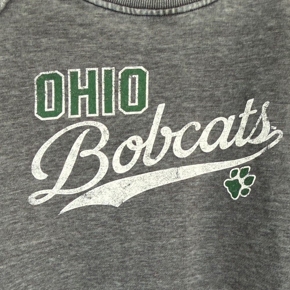 Ohio University Bobcats Gray Crew Pullover Sweatshirt Women’s Size Medium - Picture 3 of 4